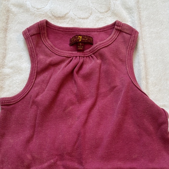 7 For All Mankind Raspberry Kids Tank Top - Picture 3 of 6